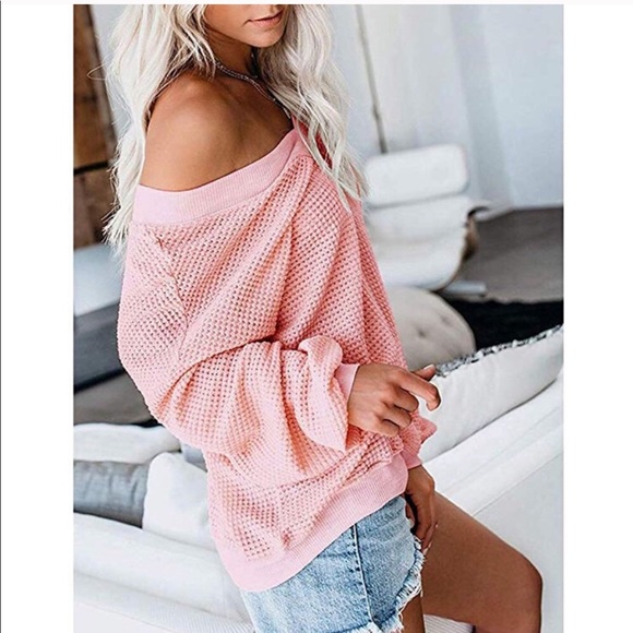 Pink Ribbed Pullover Sweater - Picture 3 of 4